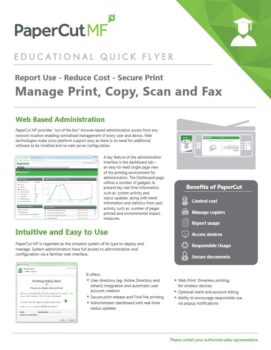 Education Flyer Cover, Papercut MF, Office Experts, Lexington, OH, Ohio