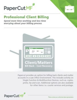 Professional Client Billing Cover, Papercut MF, Office Experts, Lexington, OH, Ohio